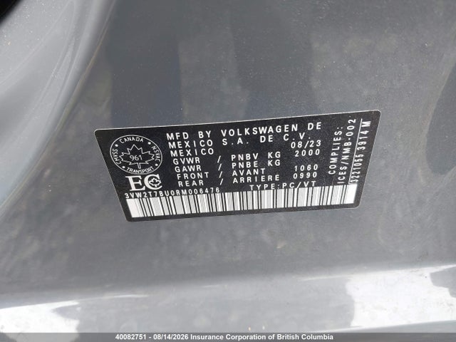 2024 Volkswagen Jetta Gli Autobahn მანქანა იყიდება აუქციონზე, vin: 3VW2T7BU0RM006476, აუქციონის ნომერი: 40082751