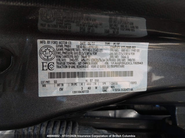 Продаж на аукціоні авто 2012 Ford Focus Se, vin: 1FAHP3K23CL192943, номер лоту: 40080882