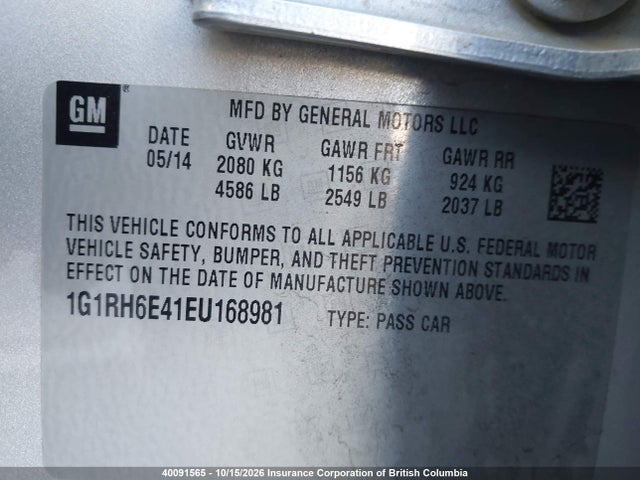 Chevrolet Volt 2014 1G1RH6E41EU168981 Image 9