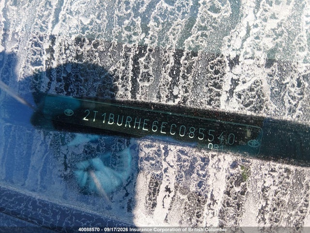 2T1BURHE6EC085540 Toyota Corolla L/le/le Pls/prm/s/s Pls
