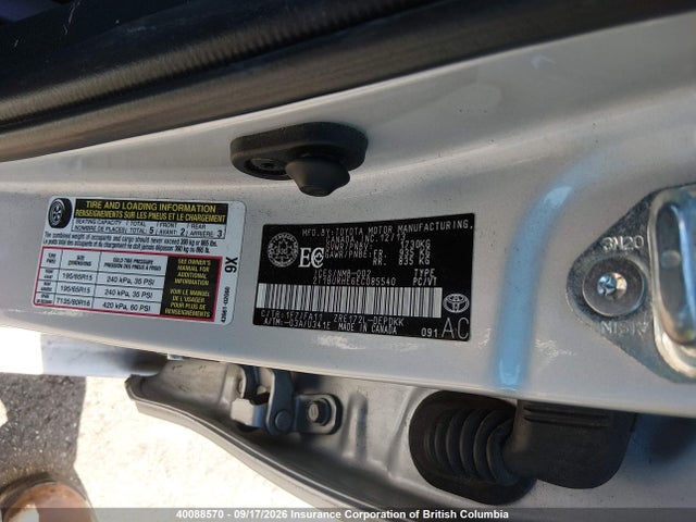 2T1BURHE6EC085540 Toyota Corolla L/le/le Pls/prm/s/s Pls