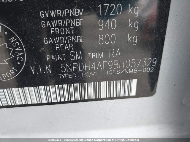 Aukcja sprzedaży 2011 Hyundai Elantra Gls/limited, vin: 5NPDH4AE9BH057329, numer aukcji: 40089473