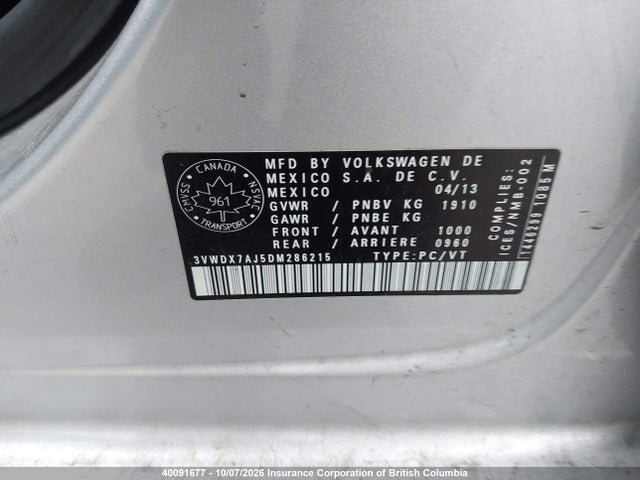 Aukcja sprzedaży 2013 Volkswagen Jetta, vin: 3VWDX7AJ5DM286215, numer aukcji: 40091677