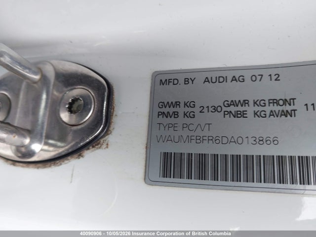 Продаж на аукціоні авто 2013 Audi A5 Premium, vin: WAUMFBFR6DA013866, номер лоту: 40090906