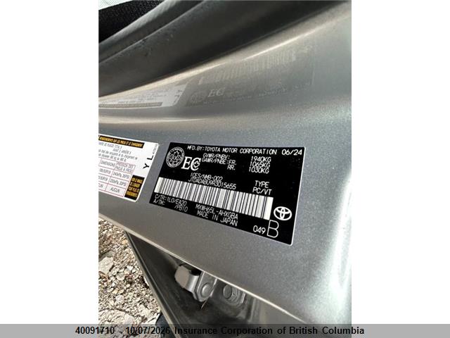 40091710 :رقم المزاد ، JTDADABU9R3015655 vin ، 2024 Toyota Prius مزاد بيع