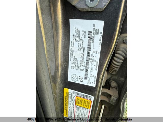 40091714 :رقم المزاد ، 1FTER4FH1KLA11509 vin ، 2019 Ford Ranger Xl/xlt/lariat مزاد بيع