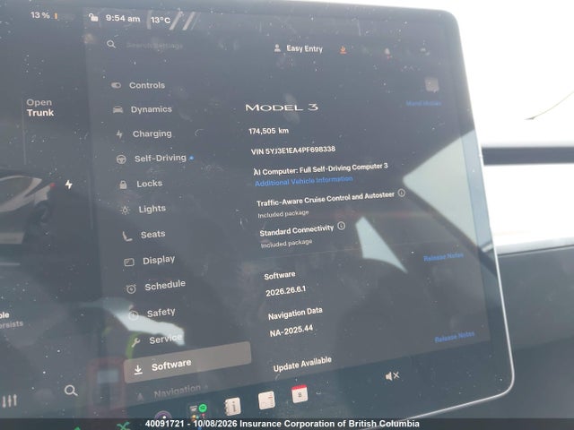 2023 Tesla Model 3 მანქანა იყიდება აუქციონზე, vin: 5YJ3E1EA4PF698338, აუქციონის ნომერი: 40091721