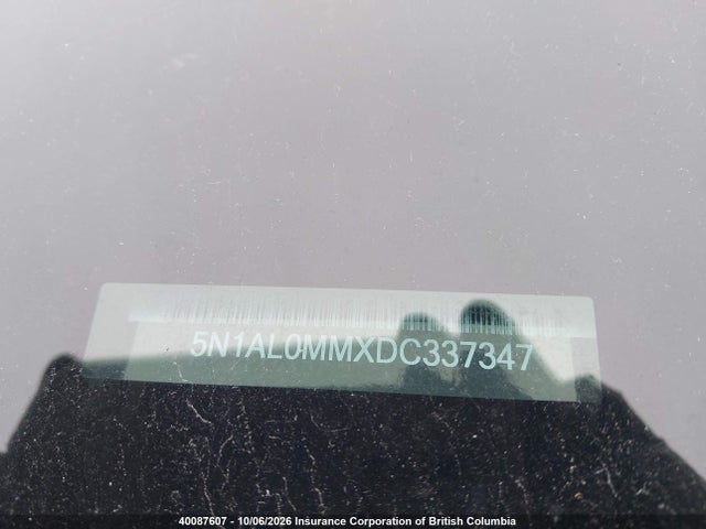40087607 :رقم المزاد ، 5N1AL0MMXDC337347 vin ، 2013 Infiniti Jx35 مزاد بيع