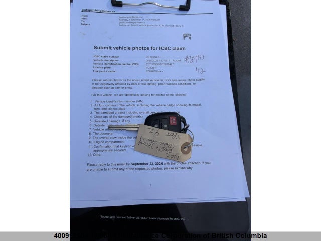 Продаж на аукціоні авто 2023 Toyota Tacoma, vin: 3TYDZ5BN8PT028427, номер лоту: 40091750