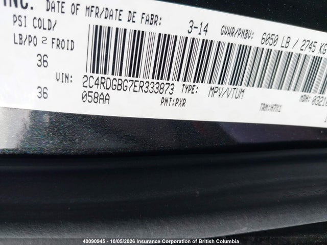 Dodge Grand Caravan Se 2014 2C4RDGBG7ER333873 Image 9