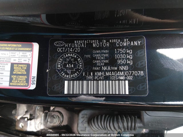 KMHLM4AG4MU077078 Hyundai ELANTRA SEL
