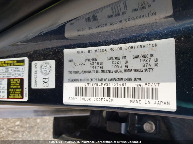 Aukcja sprzedaży 2025 Mazda 3 Preferred, vin: JM1BPBLM9S1751481, numer aukcji: 40091778