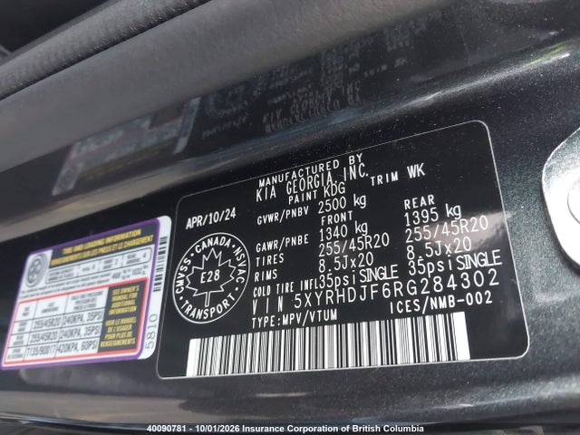 Продажа на аукционе авто 2024 Kia Sorento Ex/x-line Ex, vin: 5XYRHDJF6RG284302, номер лота: 40090781