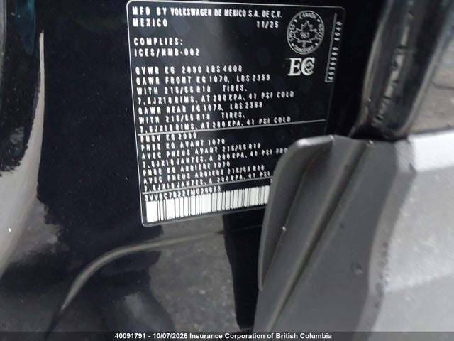 40091791 :رقم المزاد ، 3VV8C7B22TM026653 vin ، 2026 Volkswagen Taos مزاد بيع