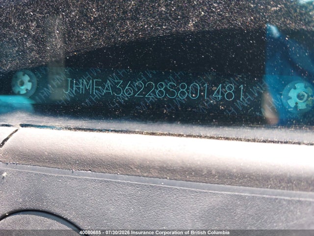 2008 Honda Civic Hybrid მანქანა იყიდება აუქციონზე, vin: JHMFA36228S801481, აუქციონის ნომერი: 40080685