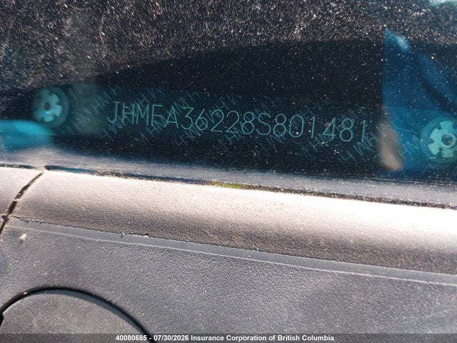 2008 Honda Civic Hybrid მანქანა იყიდება აუქციონზე, vin: JHMFA36228S801481, აუქციონის ნომერი: 40080685