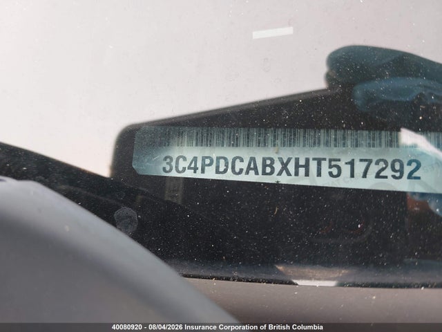 40080920 :رقم المزاد ، 3C4PDCABXHT517292 vin ، 2017 Dodge Journey Se مزاد بيع