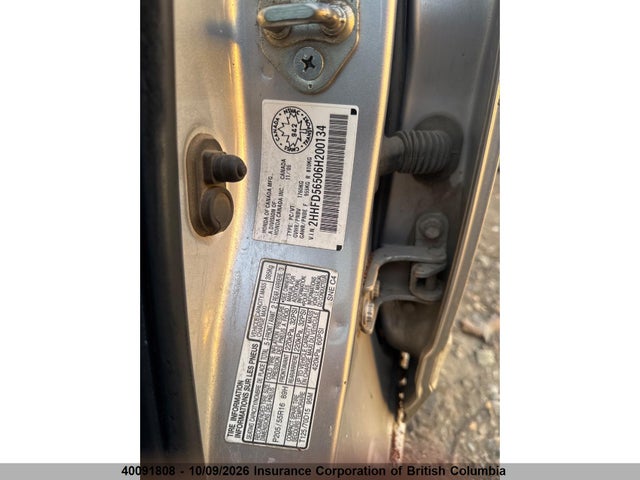 Aukcja sprzedaży 2006 Acura Csx, vin: 2HHFD56506H200134, numer aukcji: 40091808