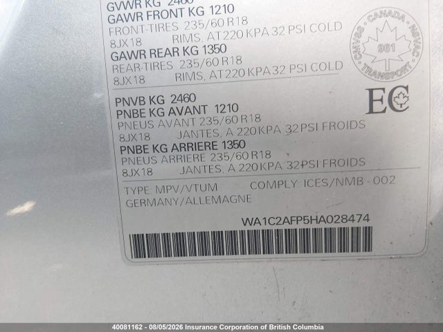 Audi Q5 PREMIUM 2017 WA1C2AFP5HA028474 Image 9