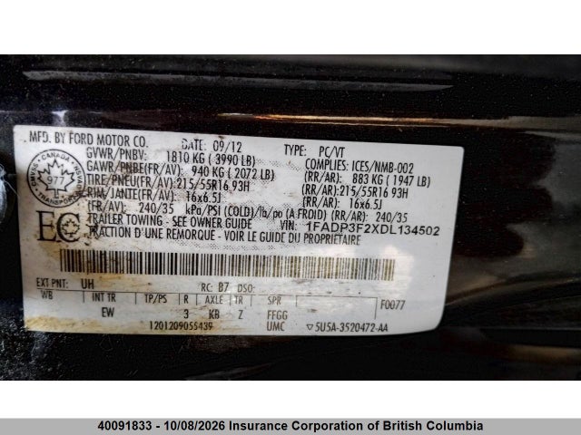 Продаж на аукціоні авто 2013 Ford Focus, vin: 1FADP3F2XDL134502, номер лоту: 40091833
