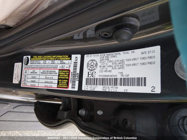 Aukcja sprzedaży 2021 Toyota Tacoma Double Cab/sr5/trd Sport/trd Off Road, vin: 5TFDZ5BN0MX065649, numer aukcji: 40082657