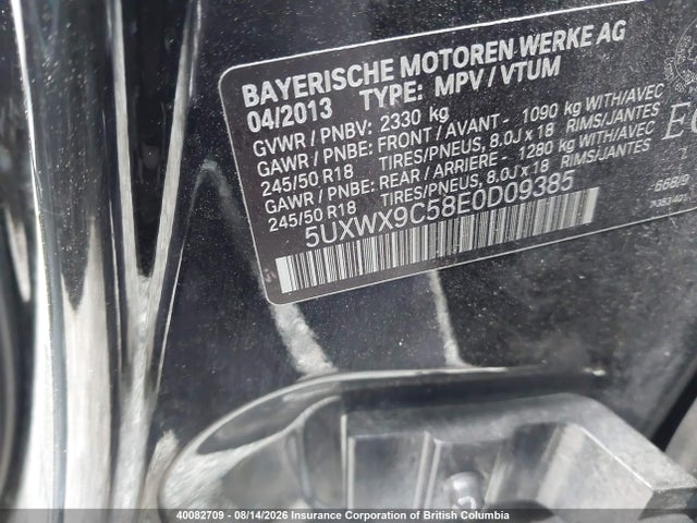 Aukcja sprzedaży 2014 Bmw X3 Xdrive28i, vin: 5UXWX9C58E0D09385, numer aukcji: 40082709