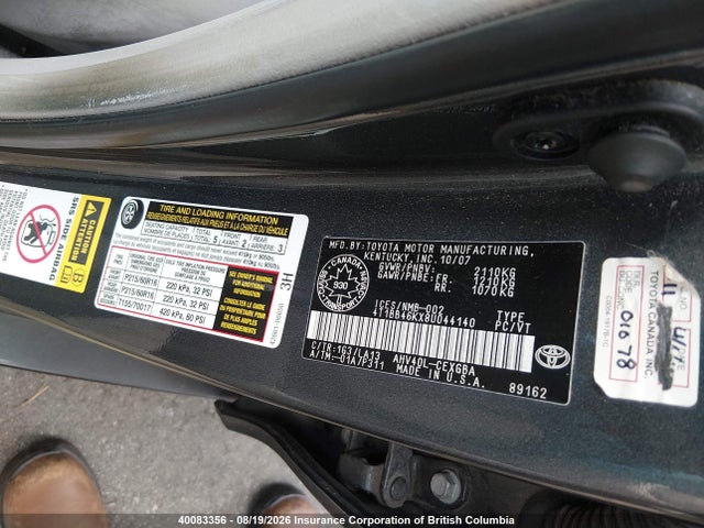 Продаж на аукціоні авто 2008 Toyota Camry Hybrid, vin: 4T1BB46KX8U044140, номер лоту: 40083356