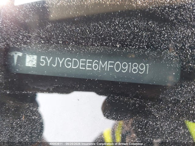 Tesla Model Y 2021 5YJYGDEE6MF091891 Image 9