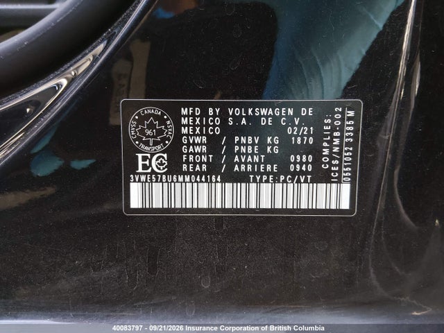 Volkswagen Jetta 2021 3VWE57BU6MM044164 Image 9