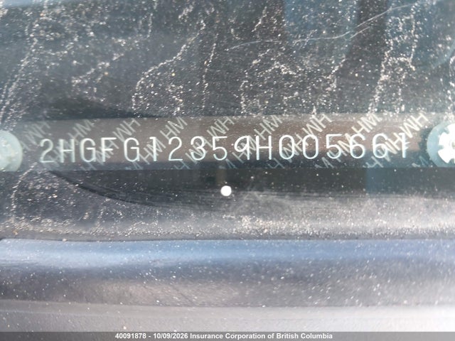 Aukcja sprzedaży 2009 Honda Civic, vin: 2HGFG12359H005661, numer aukcji: 40091878