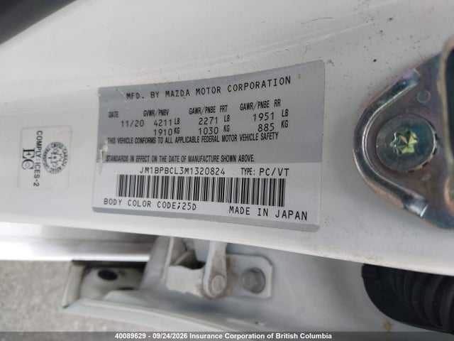 Aukcja sprzedaży 2021 Mazda 3 Preferred, vin: JM1BPBCL3M1320824, numer aukcji: 40089629