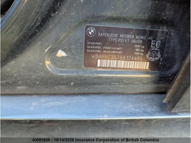 2009 Bmw 328i მანქანა იყიდება აუქციონზე, vin: WBAPH73579A174465, აუქციონის ნომერი: 40091936