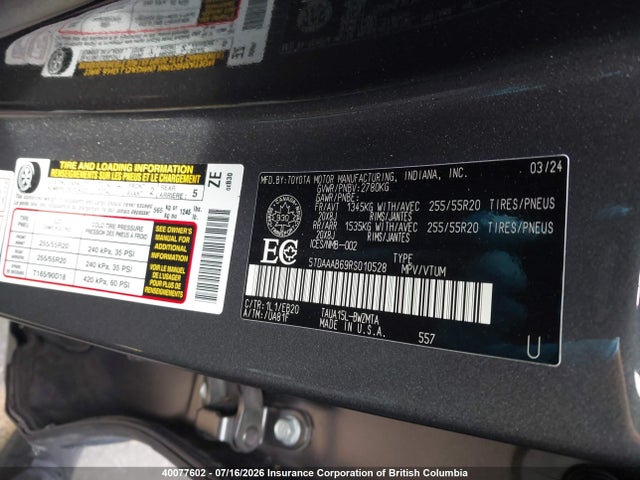 Aukcja sprzedaży 2024 Lexus Tx 350 Base/350 Premium/350 Luxury, vin: 5TDAAAB69RS010528, numer aukcji: 40077602