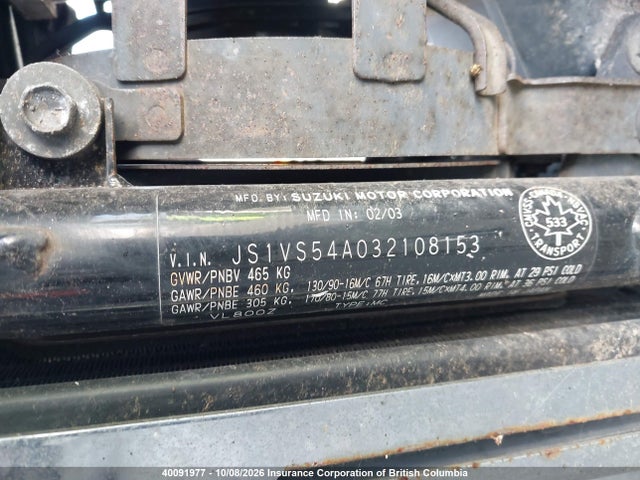Aukcja sprzedaży 2003 Suzuki Vl800, vin: JS1VS54A032108153, numer aukcji: 40091977