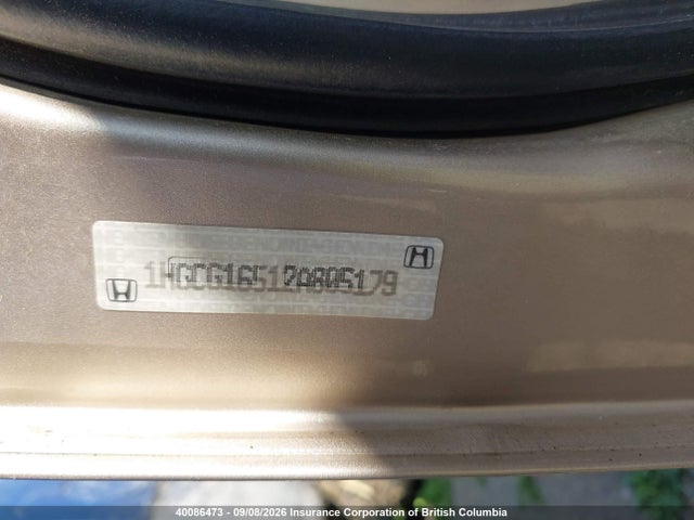 Aukcja sprzedaży 2002 Honda Accord Ex V6, vin: 1HGCG16512A805179, numer aukcji: 40086473