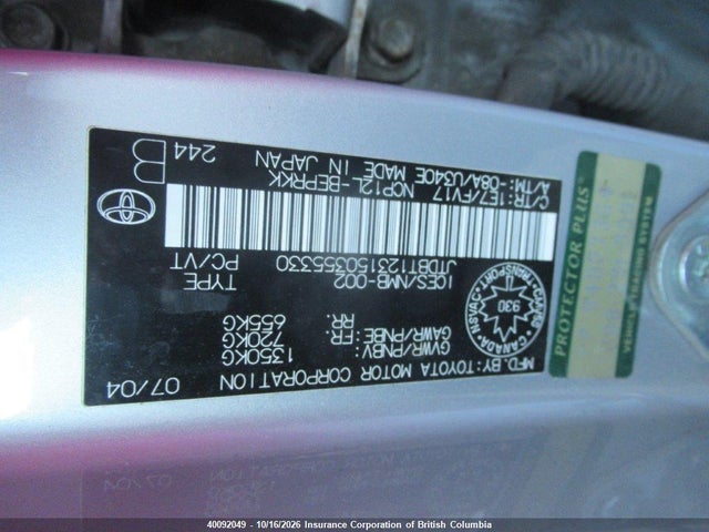 Продажа на аукционе авто 2005 Toyota Echo, vin: JTDBT123150355330, номер лота: 40092049