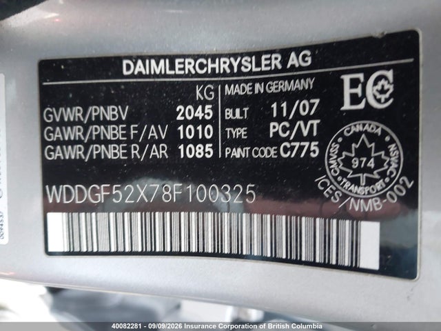 Продаж на аукціоні авто 2008 Mercedes-benz C 230, vin: WDDGF52X78F100325, номер лоту: 40082281