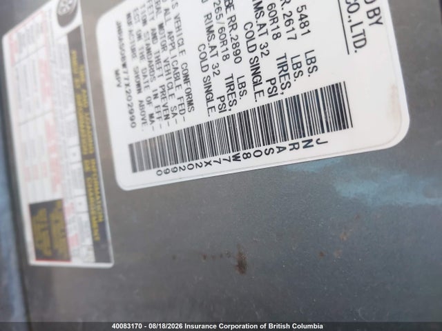 40083170 :رقم المزاد ، JNRAS08W77X202990 vin ، 2007 Infiniti Fx35 مزاد بيع