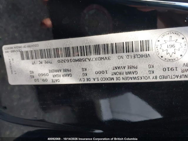 Aukcja sprzedaży 2011 Volkswagen Jetta, vin: 3VWDX7AJ5BM016320, numer aukcji: 40092069