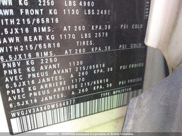 Продаж на аукціоні авто 2013 Volkswagen Tiguan S/se/sel, vin: WVGJV3AX4DW564977, номер лоту: 40092072