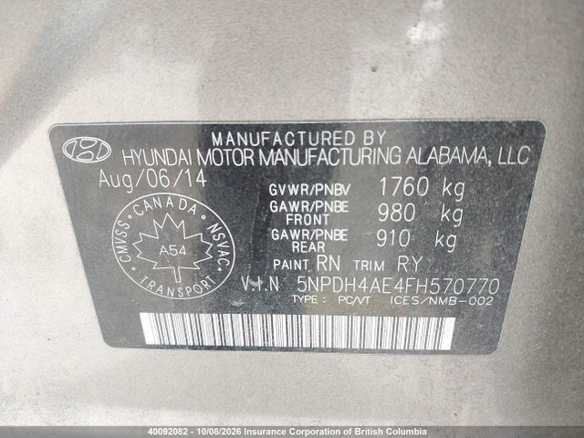 Aukcja sprzedaży 2015 Hyundai Elantra Se/sport/limited, vin: 5NPDH4AE4FH570770, numer aukcji: 40092082