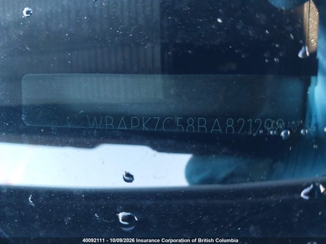 40092111 :رقم المزاد ، WBAPK7C58BA821298 vin ، 2011 Bmw 328i مزاد بيع