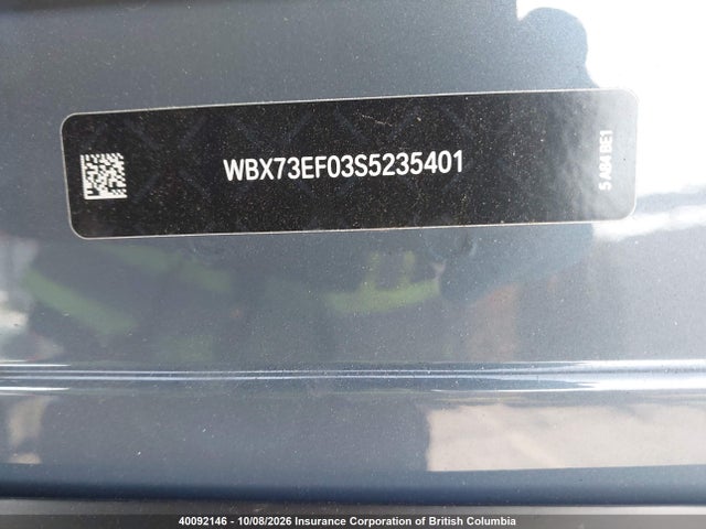 40092146 :رقم المزاد ، WBX73EF03S5235401 vin ، 2025 Bmw X1 مزاد بيع