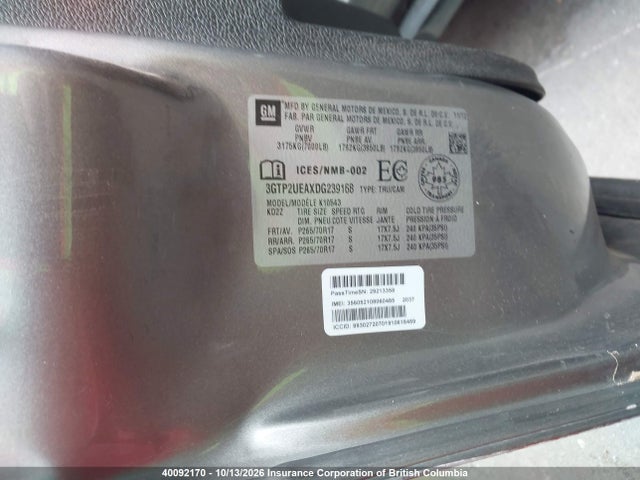 Продажа на аукционе авто 2013 Gmc Sierra K1500 Sl, vin: 3GTP2UEAXDG239168, номер лота: 40092170