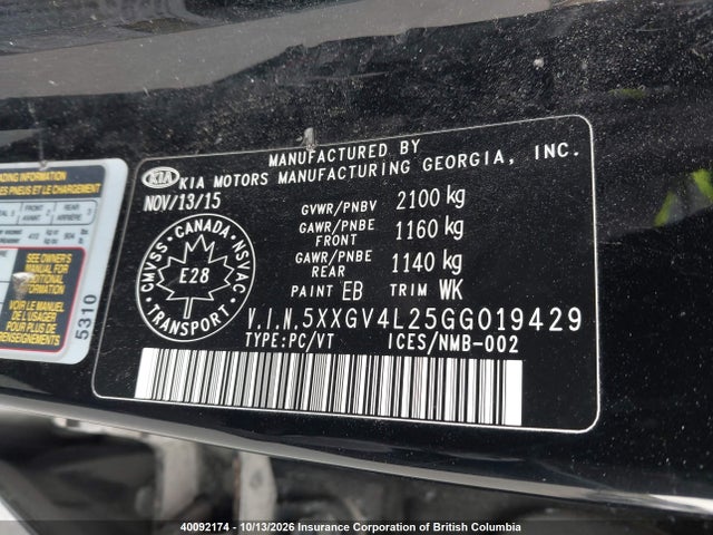 KIA OPTIMA SXL 2016 5XXGV4L25GG019429 Image 9