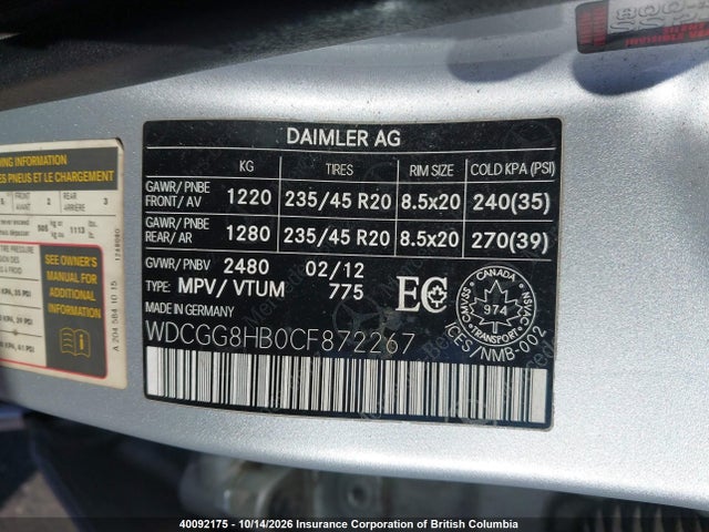 2012 Mercedes-benz Glk 350 4matic მანქანა იყიდება აუქციონზე, vin: WDCGG8HB0CF872267, აუქციონის ნომერი: 40092175