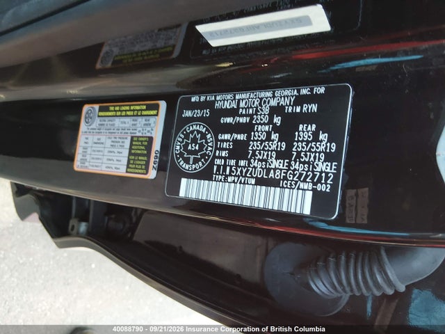 40088790 :رقم المزاد ، 5XYZUDLA8FG272712 vin ، 2015 Hyundai Santa Fe Sport مزاد بيع