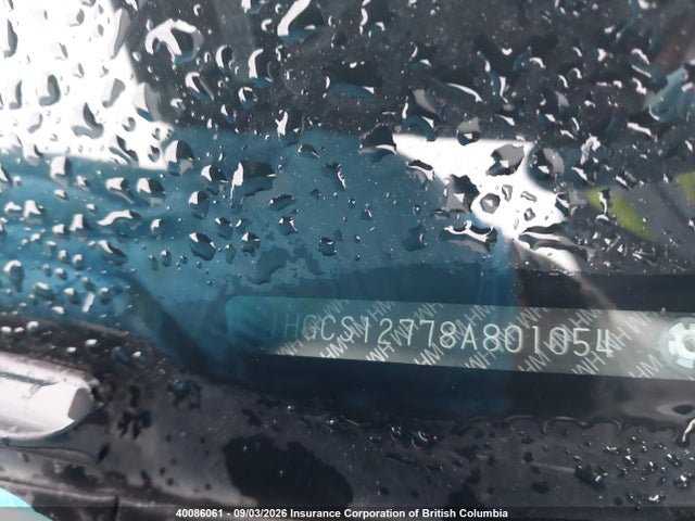 40086061 :رقم المزاد ، 1HGCS12778A801054 vin ، 2008 Honda Accord Ex مزاد بيع