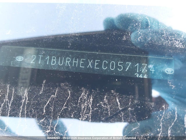 40089264 :رقم المزاد ، 2T1BURHEXEC057174 vin ، 2014 Toyota Corolla L/le/le Pls/prm/s/s Pls مزاد بيع