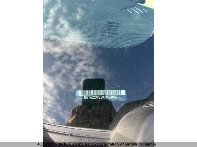 5N1AZ2MS5KN124087 Nissan Murano S/sl/sv/platinum
